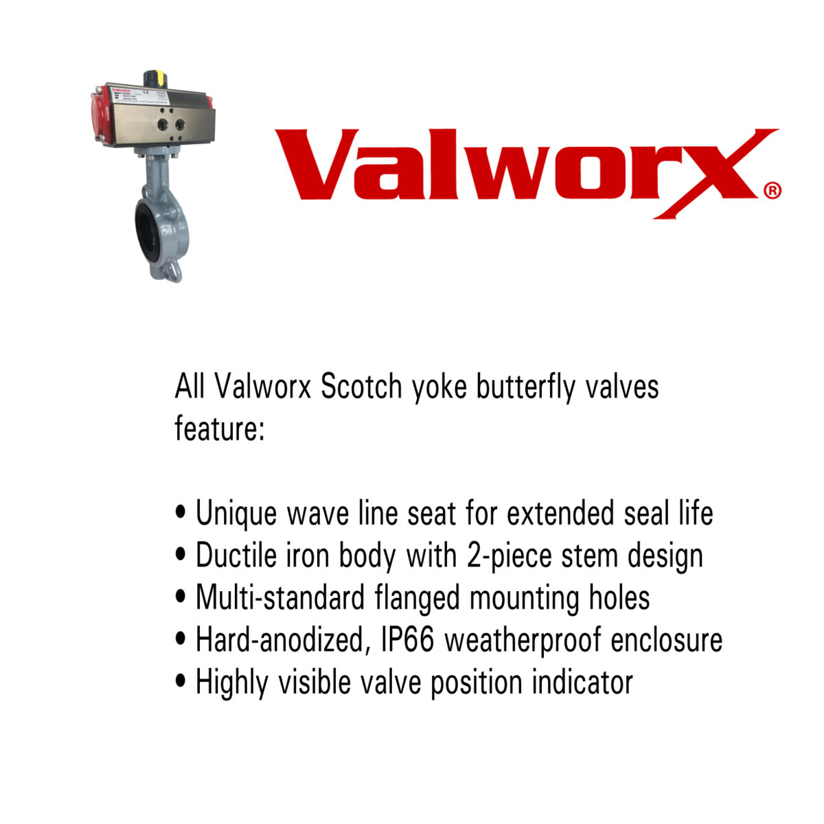 12" Air Actuated Butterfly Valve, Wafer, EPDM, Scotch Yoke, Double Acting