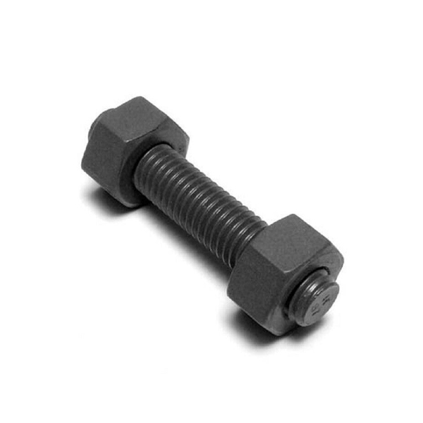 3/4"-10 TPI x 4" B7 Stud Bolt w/(2) 2H Heavy Hex Nuts Plain ASTM A193, A194