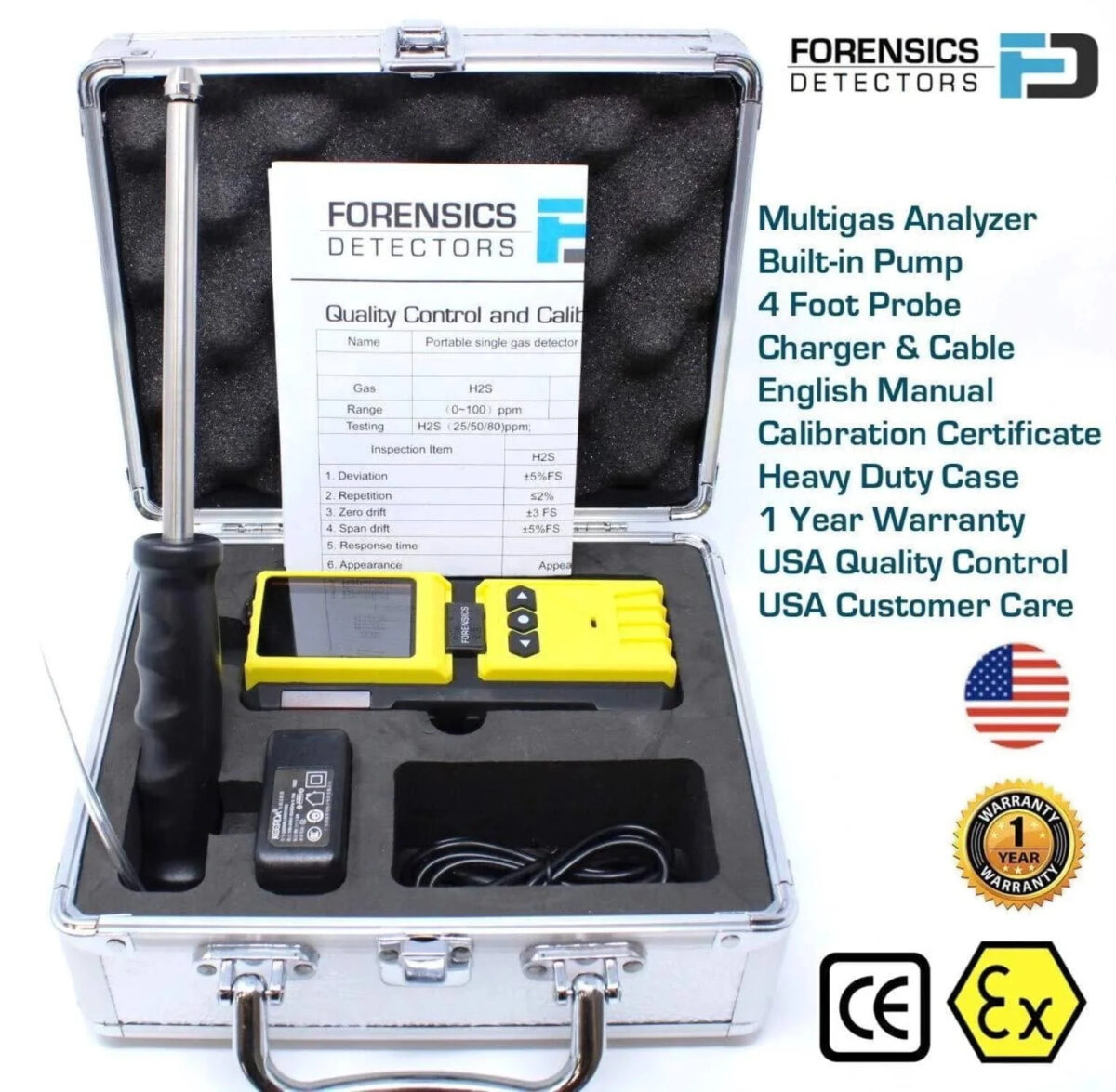 4 Gas Analyzer with USA NIST Calibration